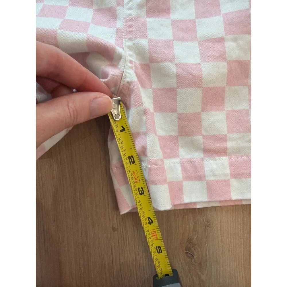 Dotty Dungarees Kids Pink White Checkered Overalls Shortalls Size 5-6 Years‎